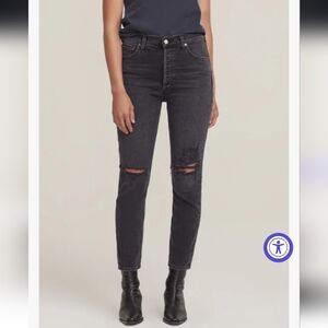 Agolde Nico Cassette Black Distressed Jeans